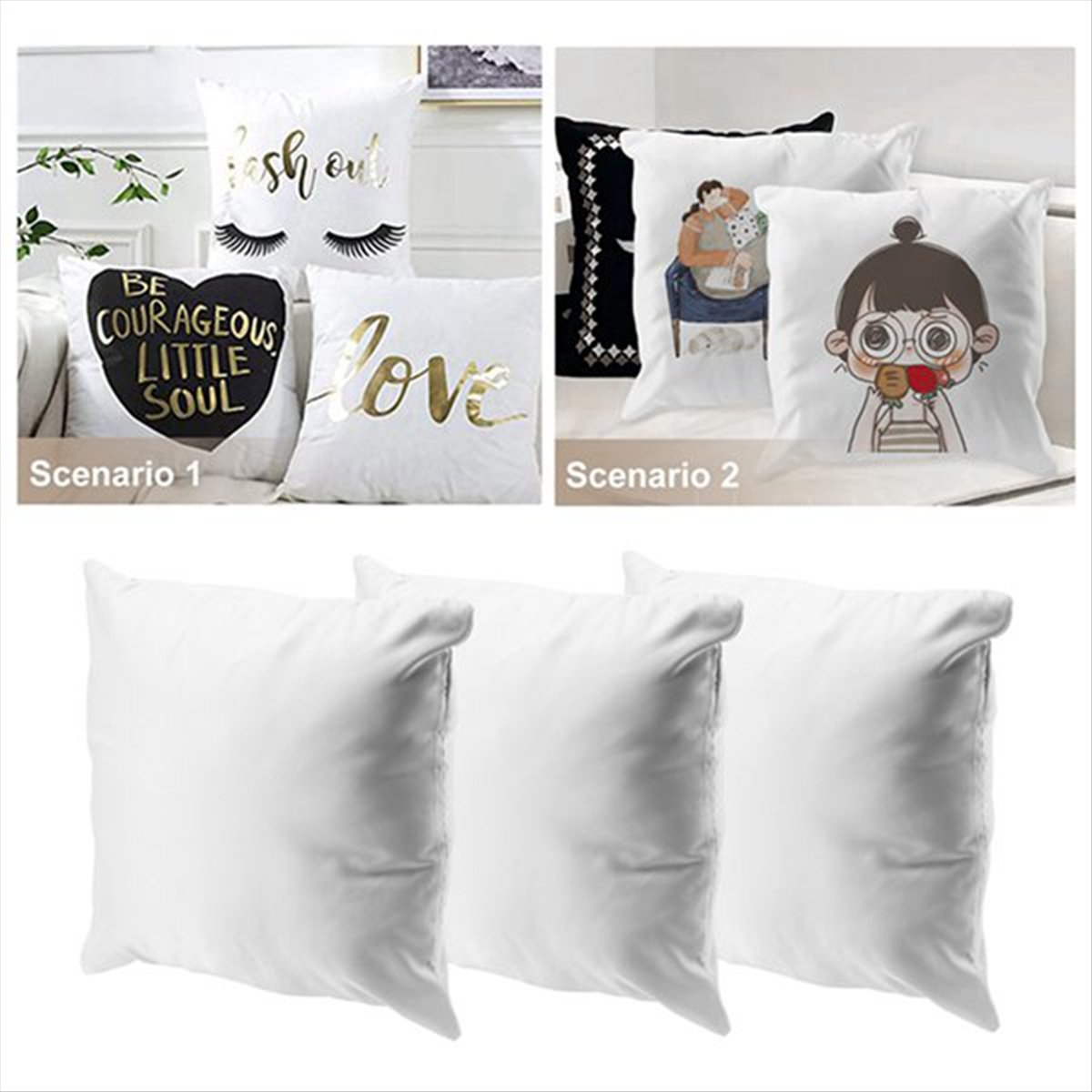 Pillow Cover Sublimation - N14R Top 8 Peças de Capas