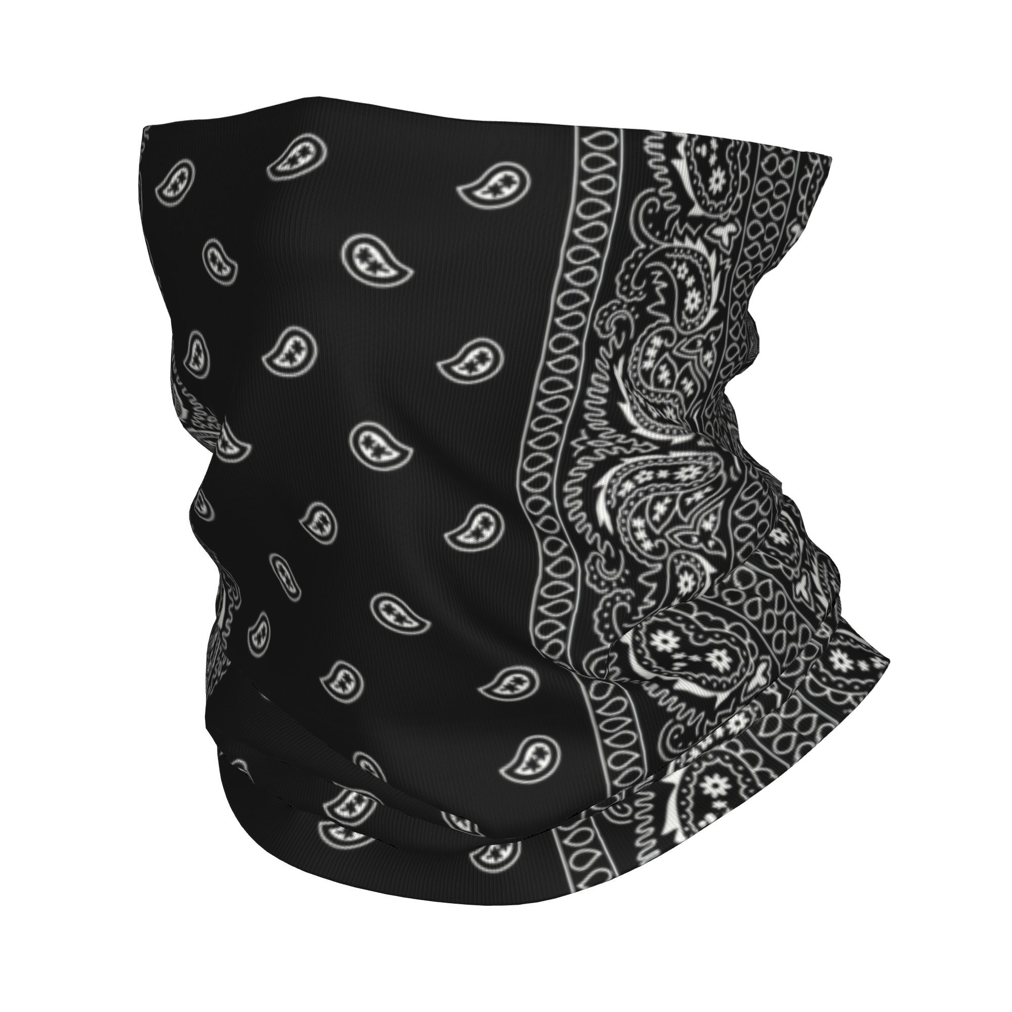 Bandana Blank White - Personalizado preto e branco paisley chicano