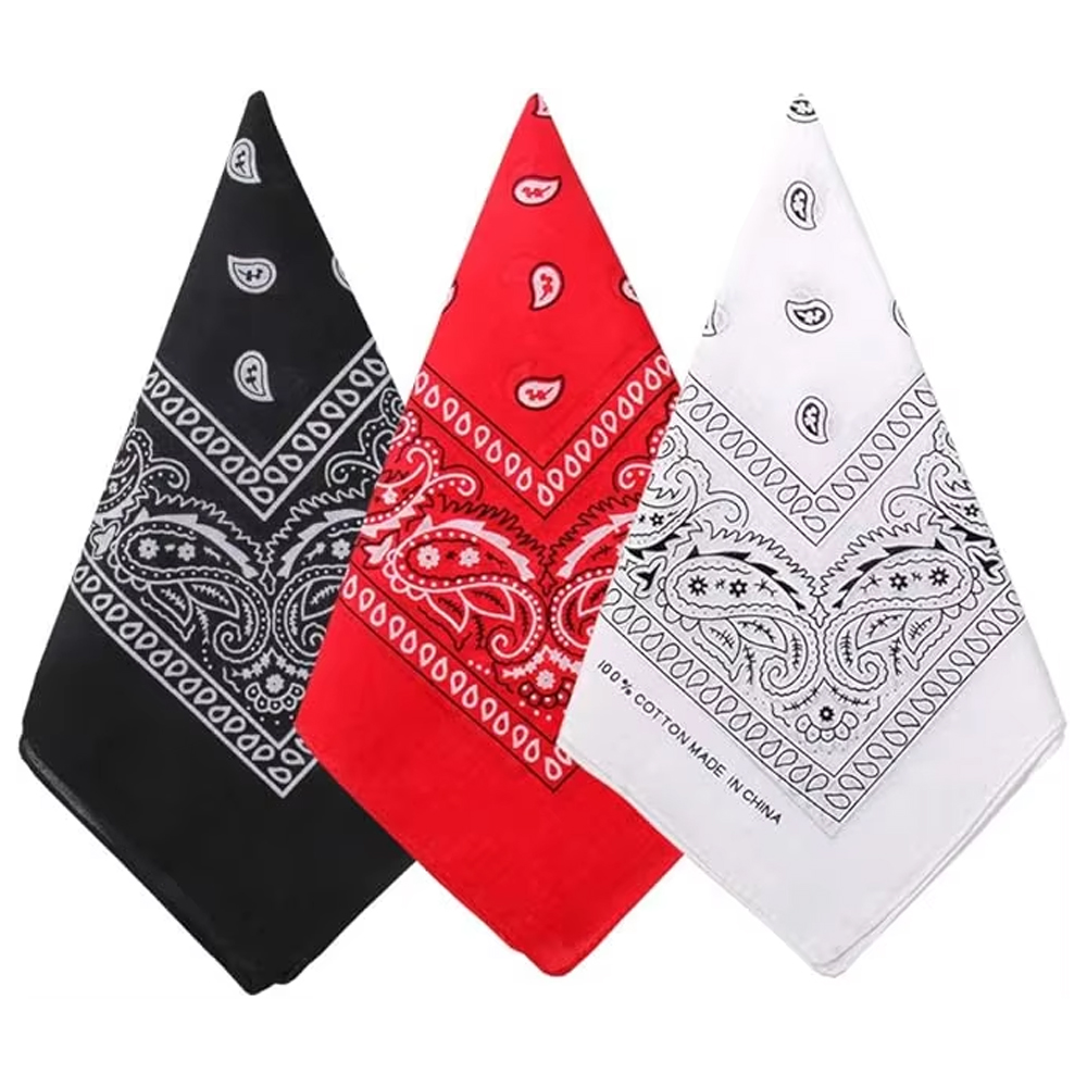 Bandana Blank White - Hip hop cowboy paisley cachecol grande