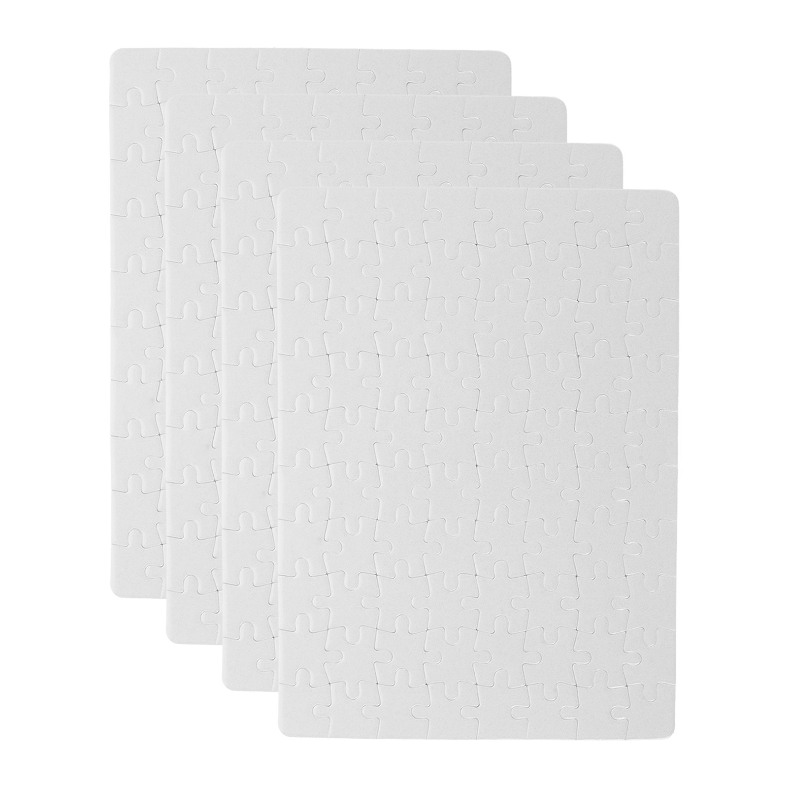 Puzzle Blank White - 4 Folhas de Peças de Quebra-Cabeça