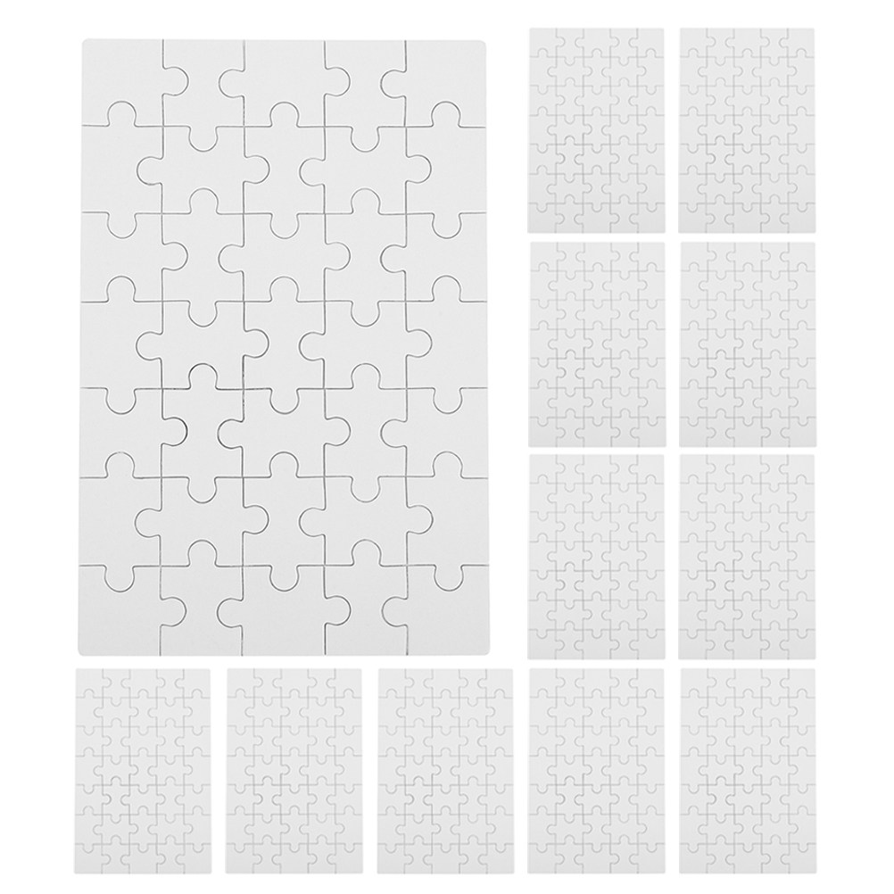 Puzzle Blank White - 12 Peças de Quebra-Cabeça em Branco