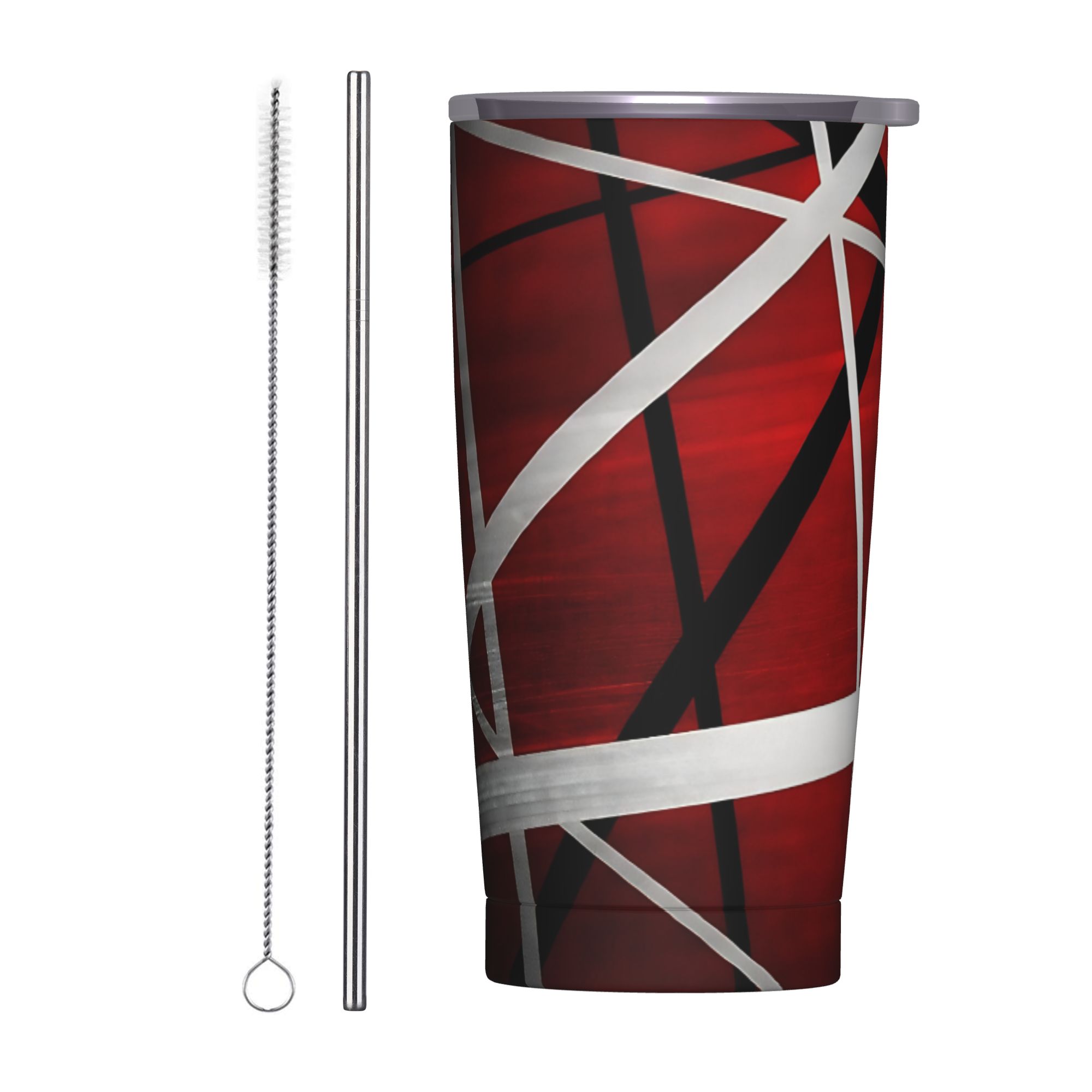 Tumbler 20Oz White - Copo Térmico V-Van Halens Vermelho Preto