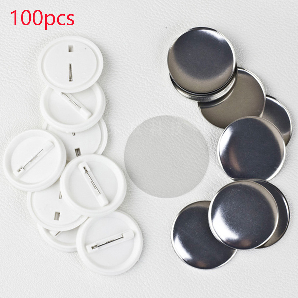 Button Badge Blank - 100 Pçs/set Plástico Fornecimento de Peças