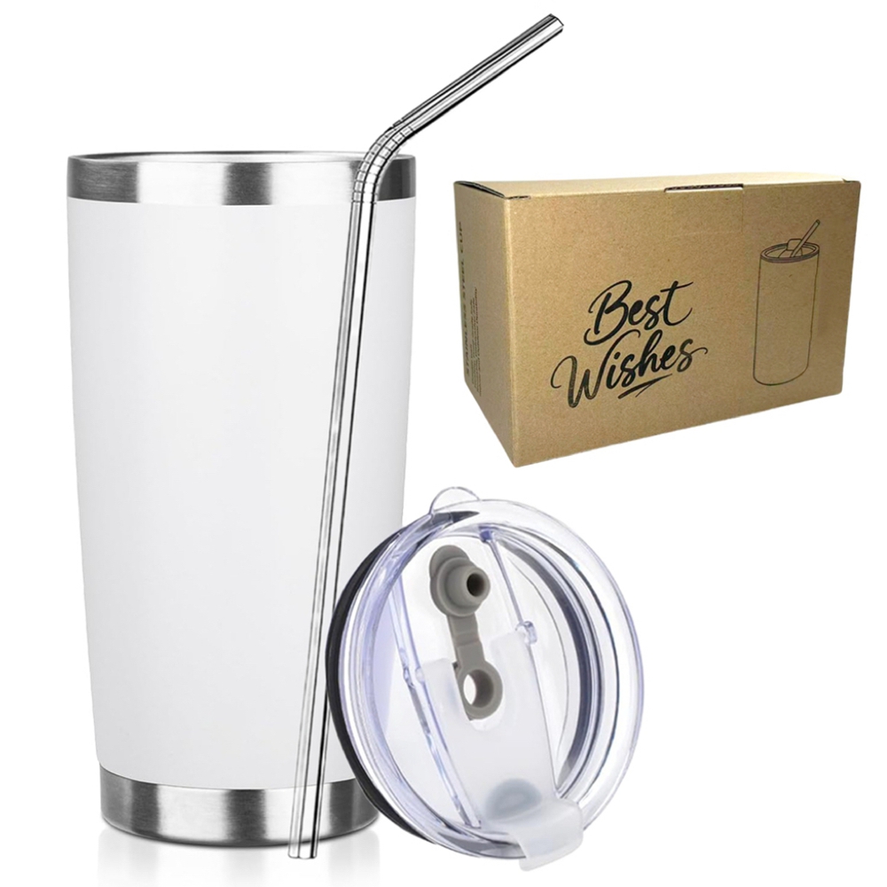 Tumbler 20Oz White - Copo Térmico de 20oz com Tampa