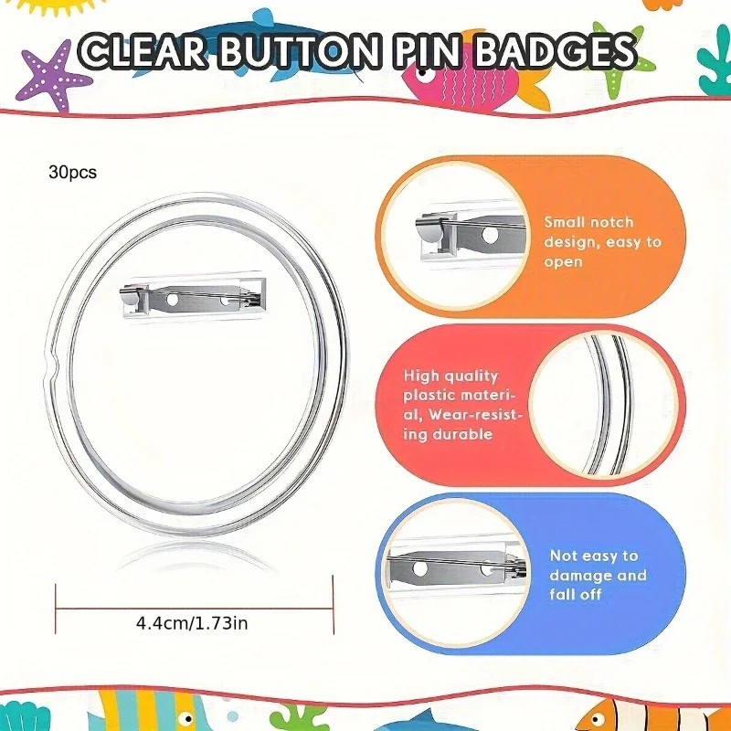 30 peças de acrílico em branco - Button Badge Blank avaliação e preço