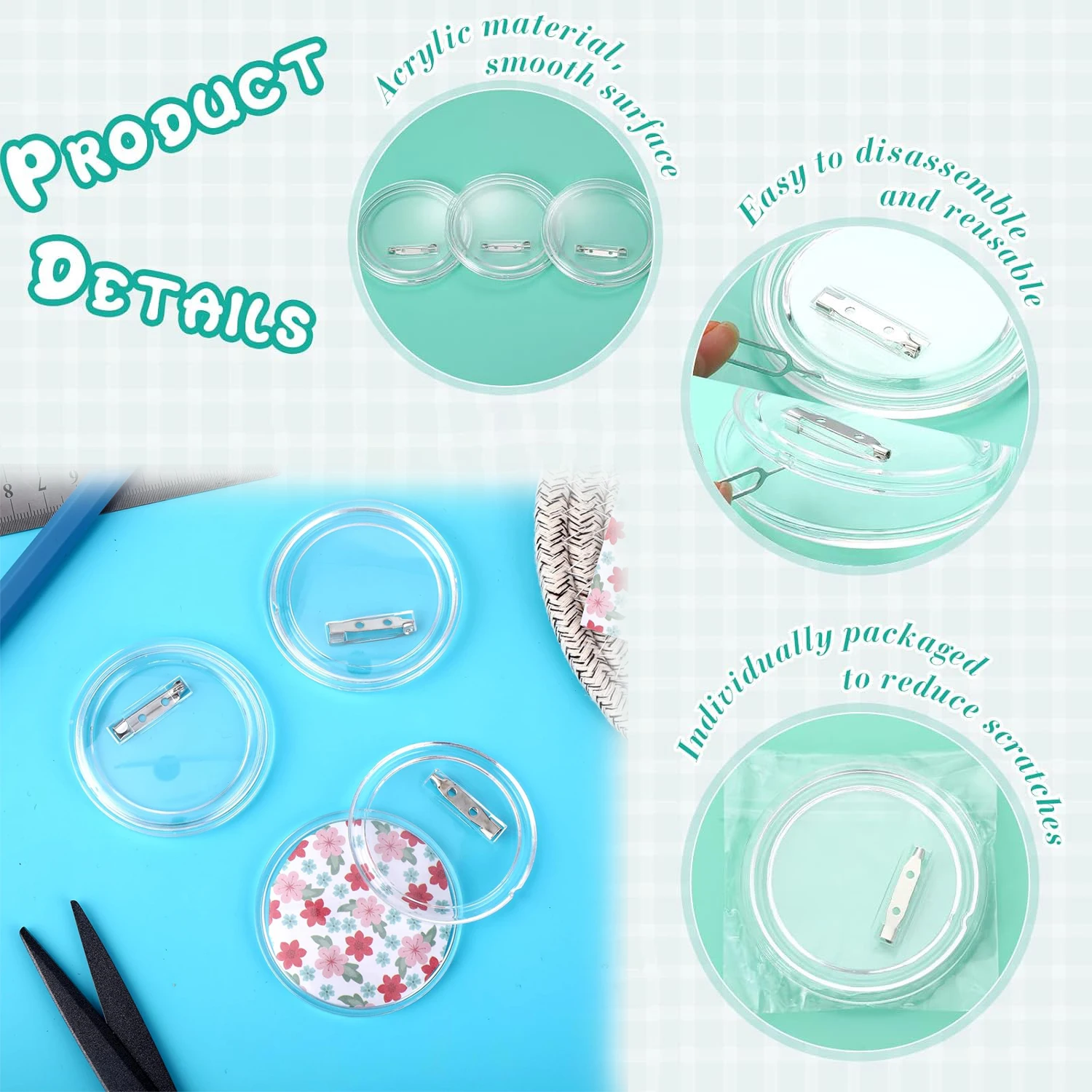 5-20 peças botões em branco co - Button Badge Blank avaliação e preço