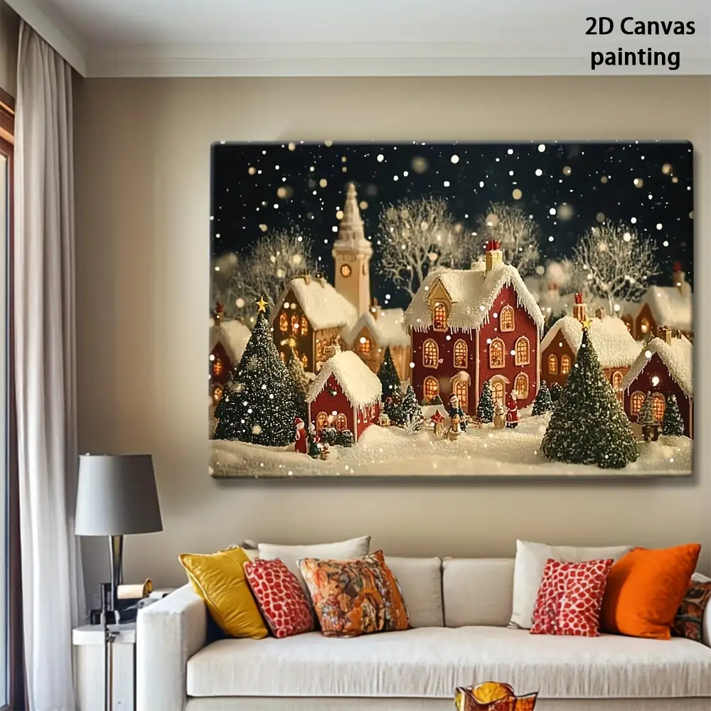 1pc 2d retro véspera de natal  - Canvas Wrap Ready avaliação e preço