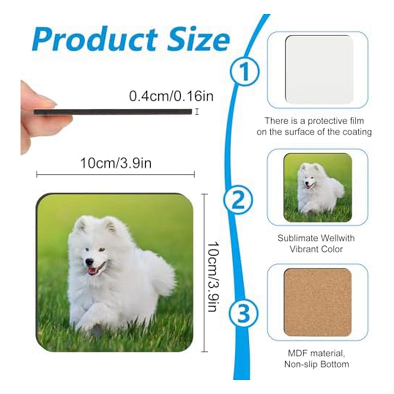 24 Peças de Porta-Copos para S - Coaster Sublimation Blank avaliação e preço