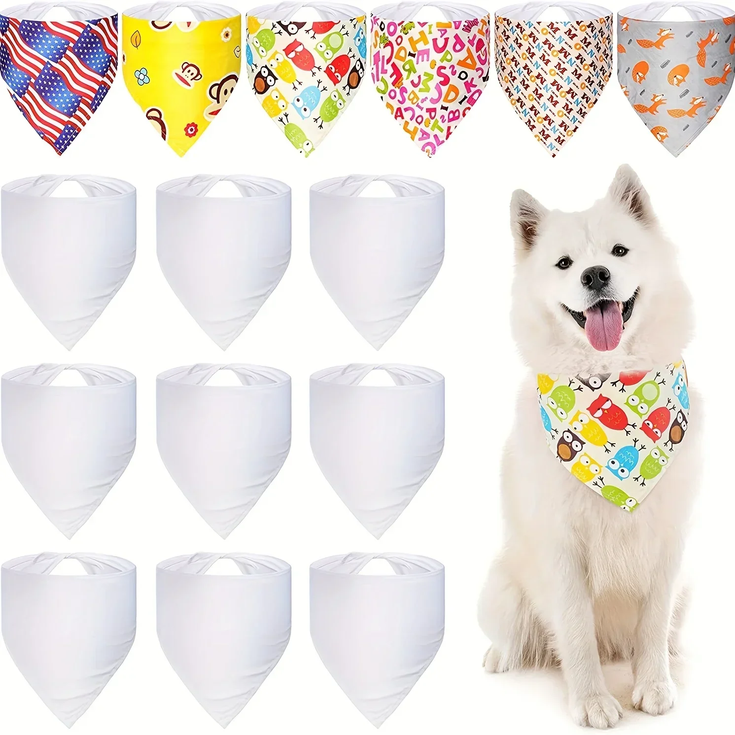 30 peças bandanas de poliéster - Bandana Blank White avaliação e preço