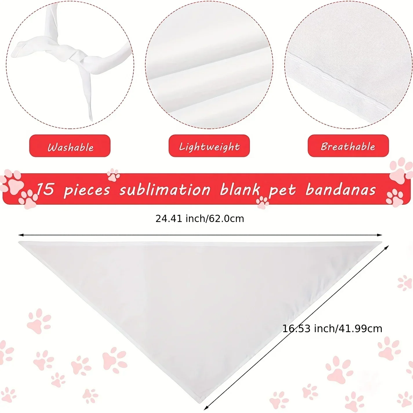 30 peças bandanas de poliéster - Bandana Blank White avaliação e preço