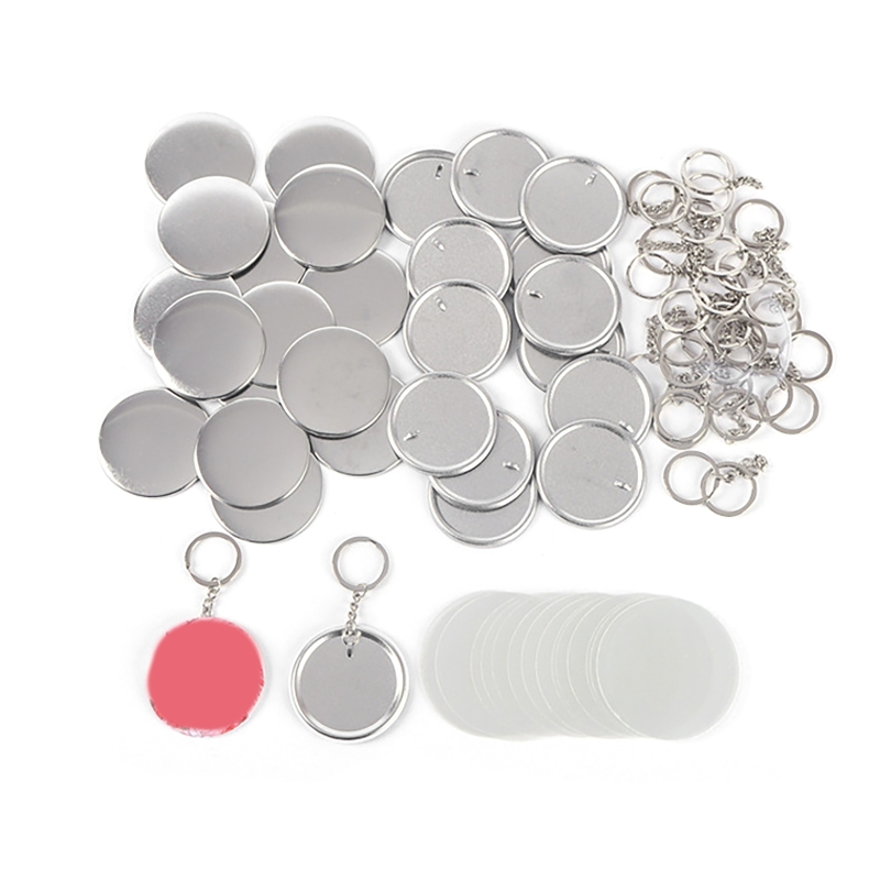 100 pçs 44mm 58mm plástico met - Button Badge Blank avaliação e preço