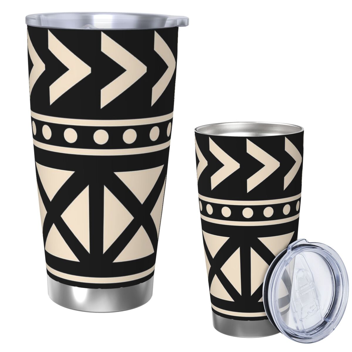 Pano de lama africano preto e  - Tumbler 20Oz White avaliação e preço