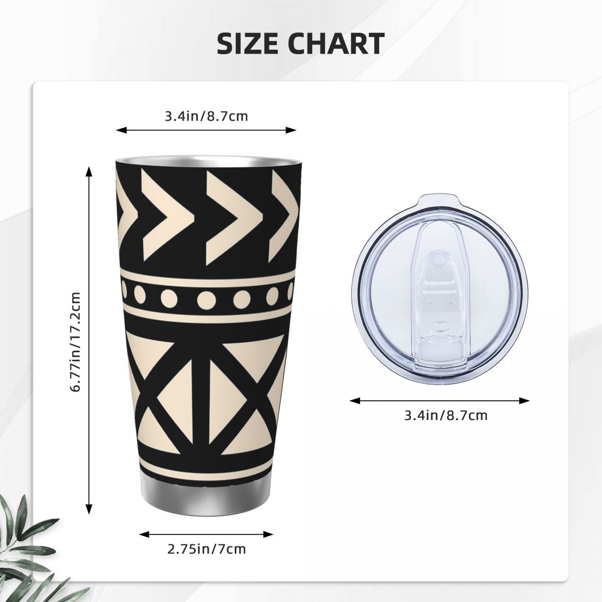 Pano de lama africano preto e  - Tumbler 20Oz White avaliação e preço