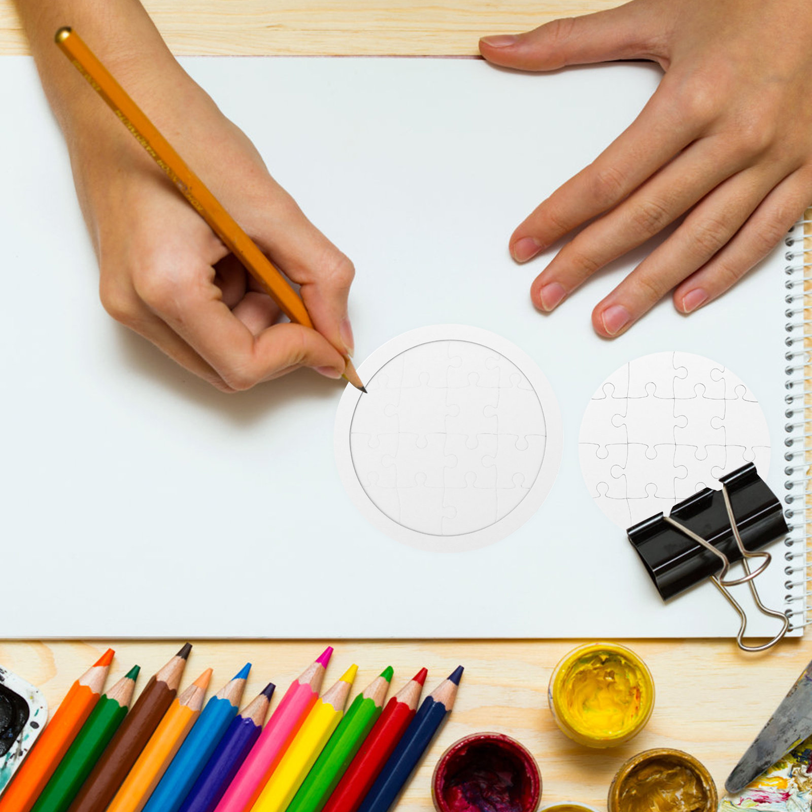 4 conjuntos de quebra-cabeças  - Puzzle Blank White avaliação e preço