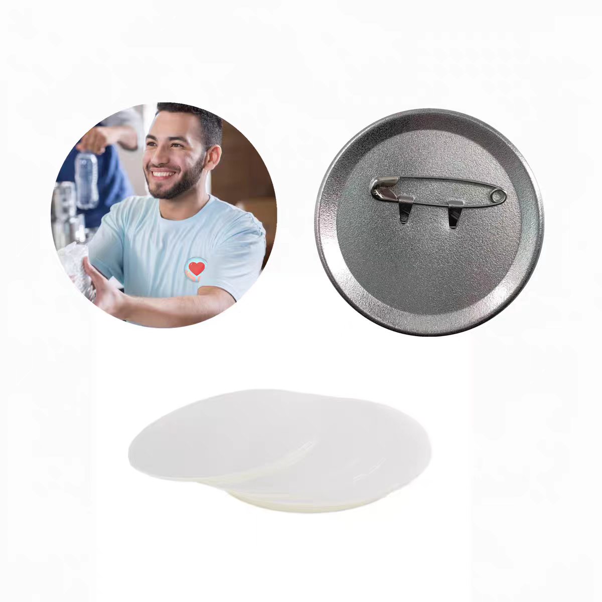 100 peças de material bruto pa - Button Badge Blank avaliação e preço