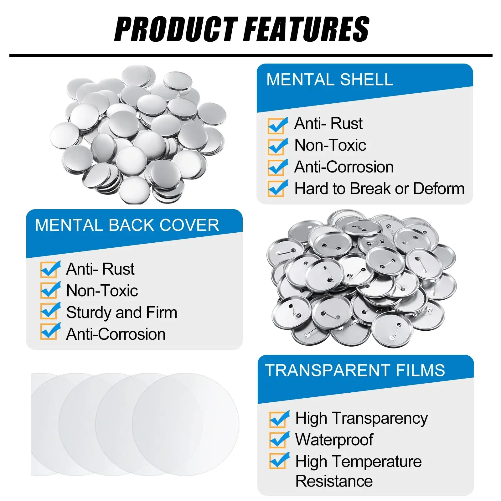 100 peças de botão em branco q - Button Badge Blank avaliação e preço