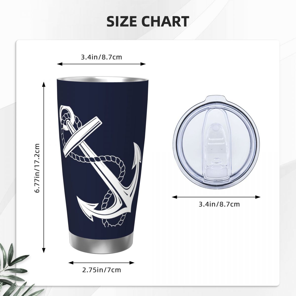 Âncora náutica branca e marinh - Tumbler 20Oz White avaliação e preço